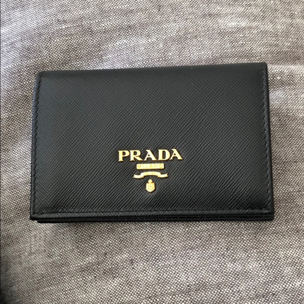 Prada leather card holder